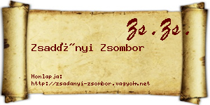 Zsadányi Zsombor névjegykártya